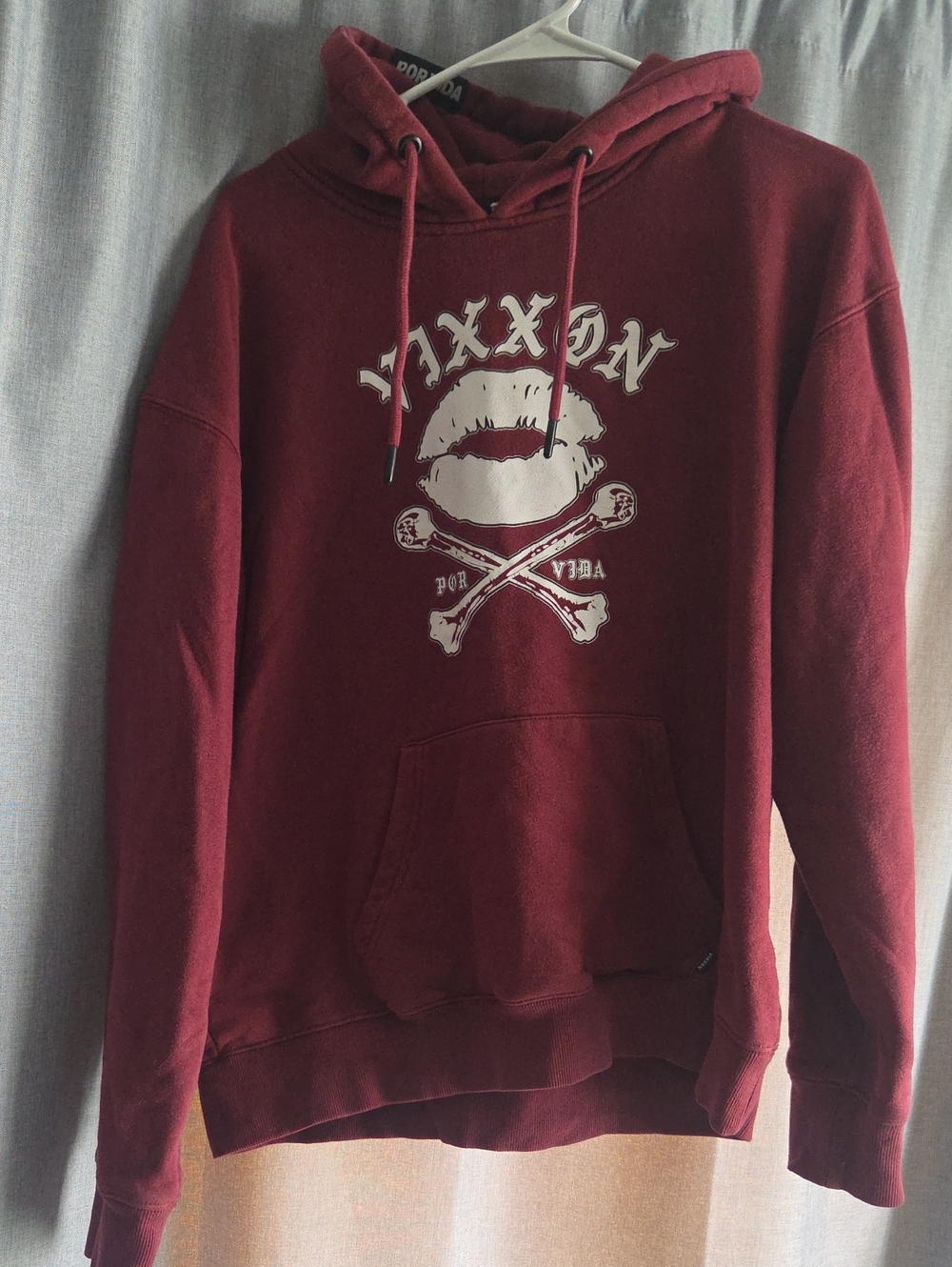 Unbranded Women's Maroon Crewneck Hoodie with Graphic